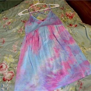 Floral flowy tie dye dress